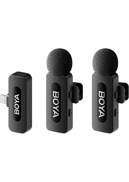 BOYA BY-V2 WIRELESS İKİLİ YAKA MİKROFONU (LIGHTING) - 1