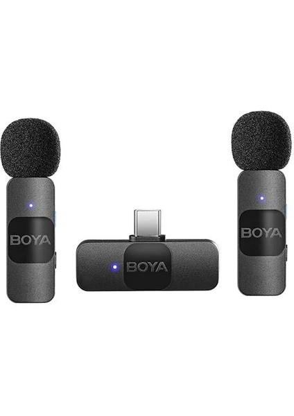BOYA BY-V2O WIRELESS İKİLİ YAKA MİKROFONU (TYPE-C) - 1