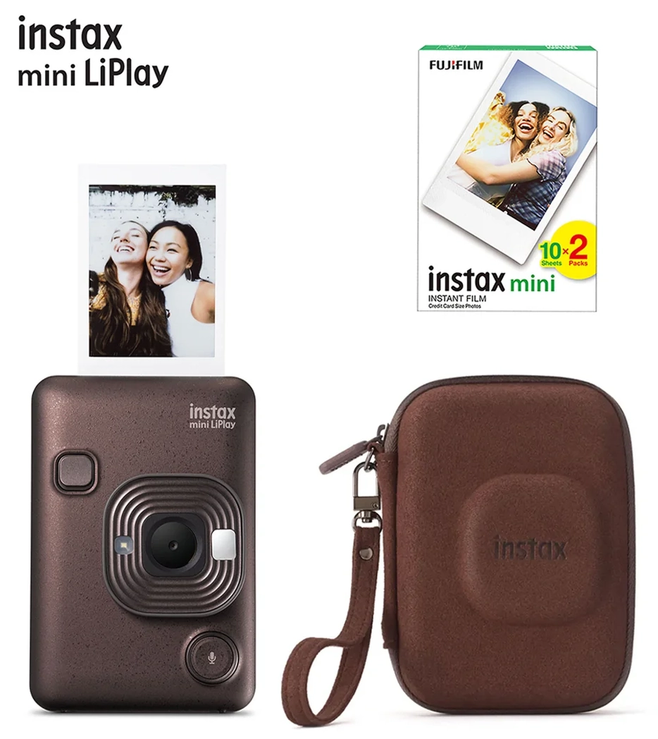 FUJIFILM INSTAX LIPLAY DEEP BRONZE + ÇANTA + 20'Lİ FİLM - 1