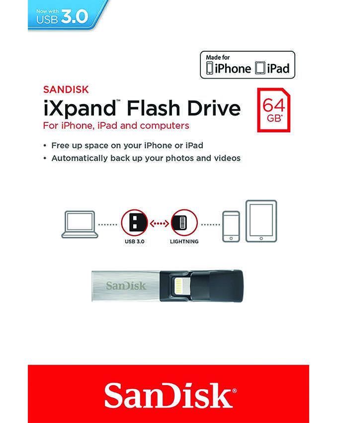  Sandısk Ixpand 64gb 3.0 Mını Flash Drıve