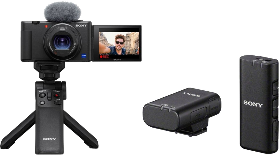  Sony Dsc Zv1 Vlogger Kamera Black + Gp-vpt2bt Wıreless Remote Grıp + Ecmw2bt Mikrofon Hediyeli